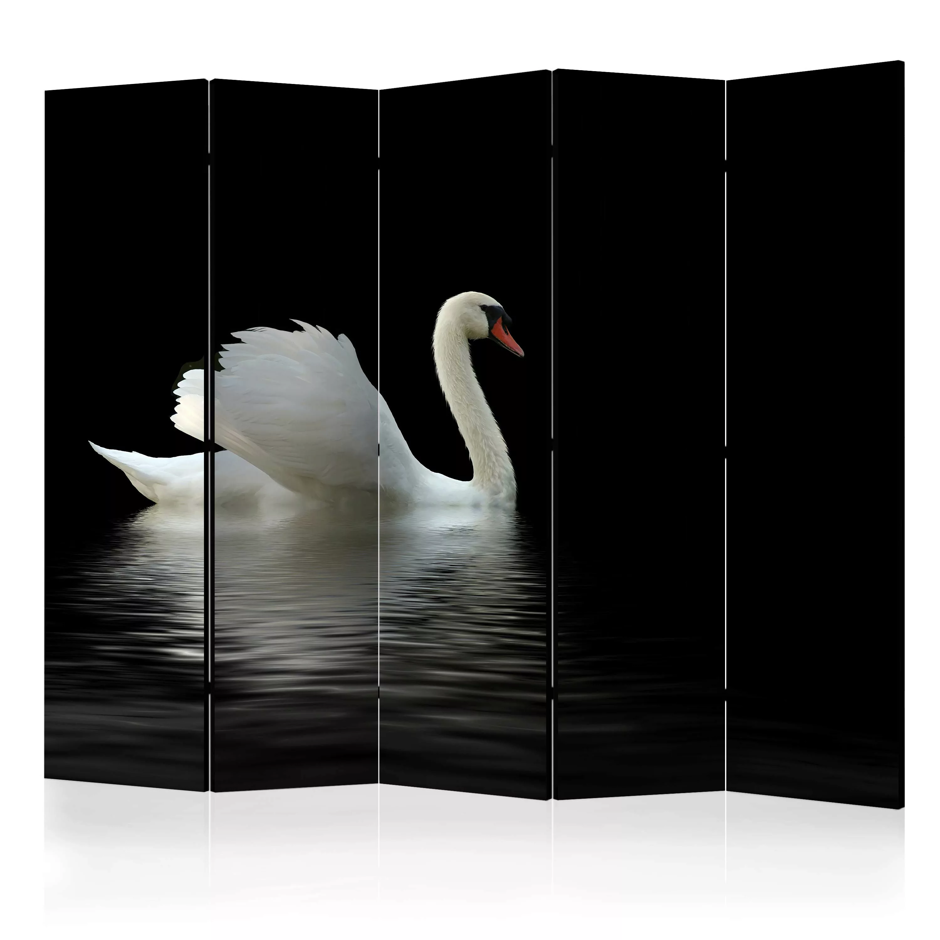 5-teiliges Paravent - Swan (black And White) Ii [room Dividers] günstig online kaufen