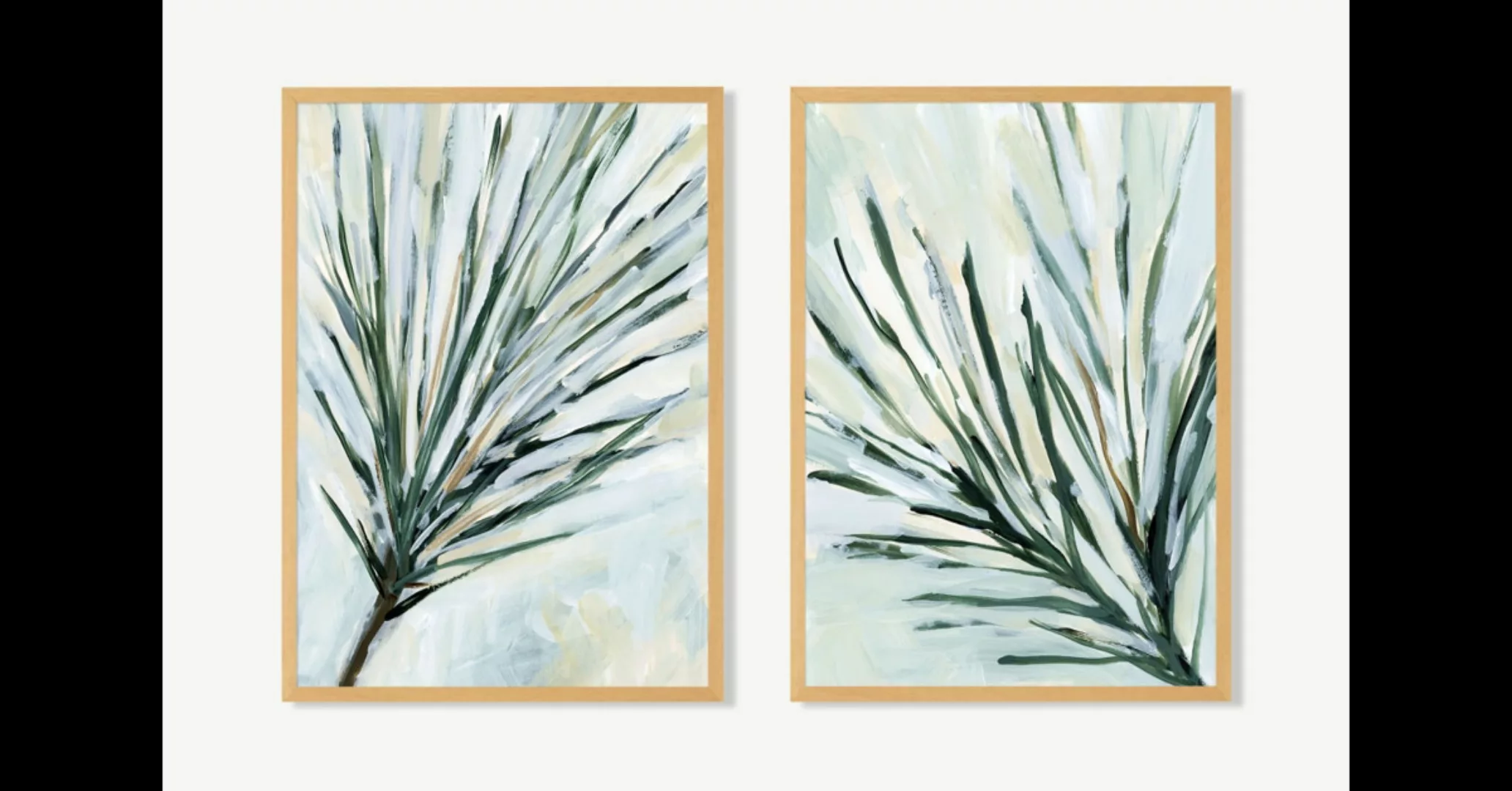 Pines In The Wind 2 x gerahmte Kunstdrucke von Jetty Home (A3) - MADE.com günstig online kaufen