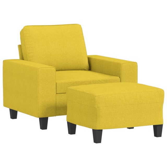 vidaXL Sofa Sessel mit Hocker Hellgelb 60 cm Stoff günstig online kaufen