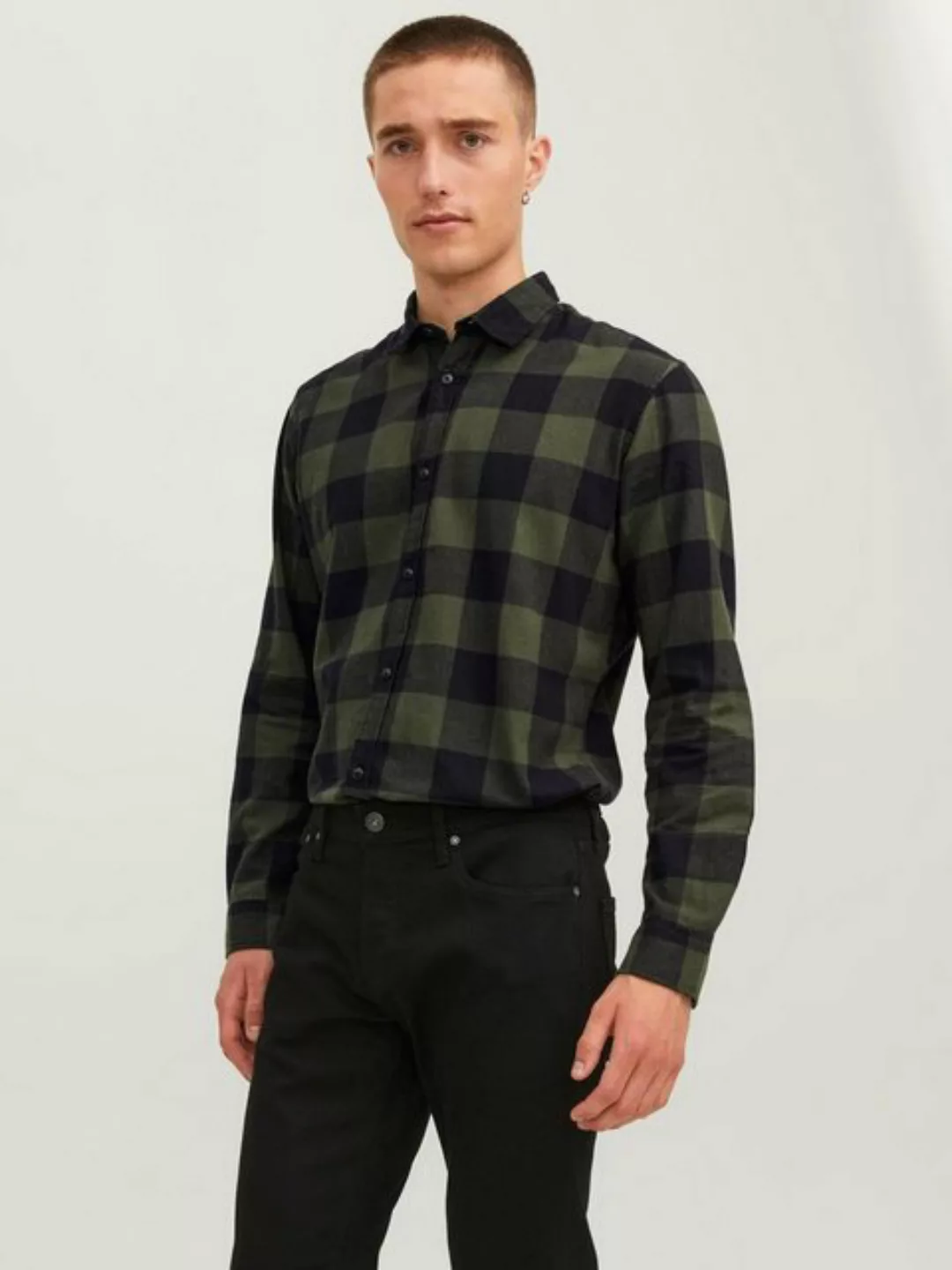 Jack & Jones Herren Freizeit Hemd JJEGINGHAM TWILL - Slim Fit günstig online kaufen