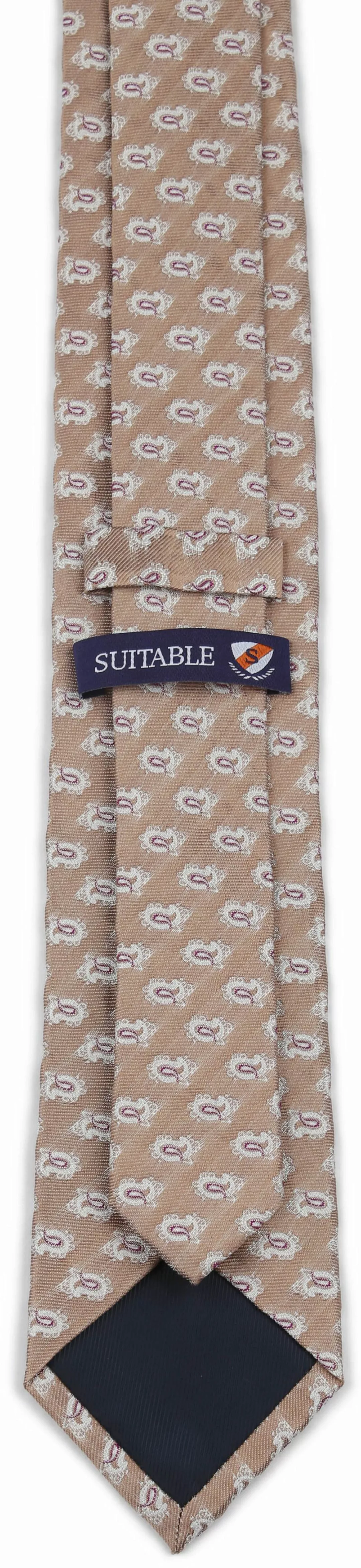 Suitable Krawatte Seide Paisley Beige - günstig online kaufen