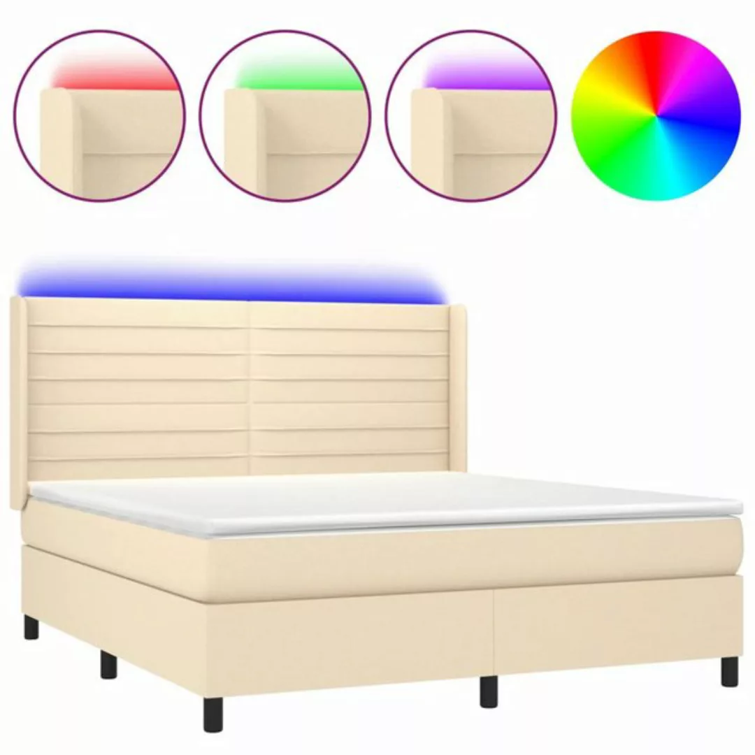 vidaXL Boxspringbett Boxspringbett mit Matratze und LED Stoff (160 x 200 cm günstig online kaufen