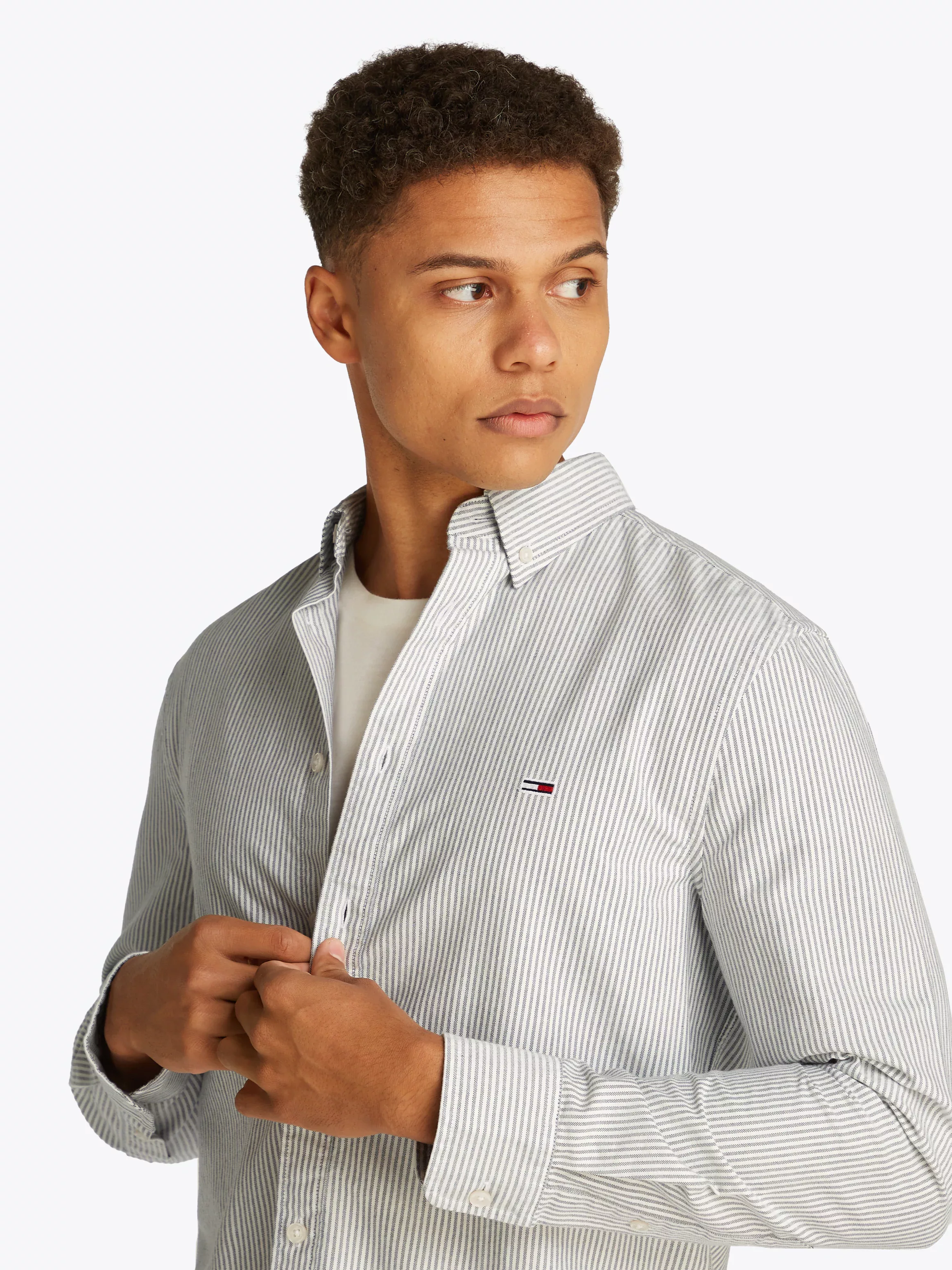 Tommy Jeans Langarmhemd "TJM SLIM STRIPE OXFORD SHIRT EXT", Mit Button-Down günstig online kaufen