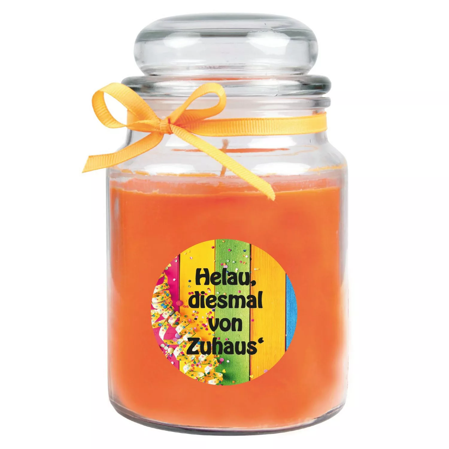 HS Candle Duftkerze & Glas Karneval Orange Bonbon 110h günstig online kaufen