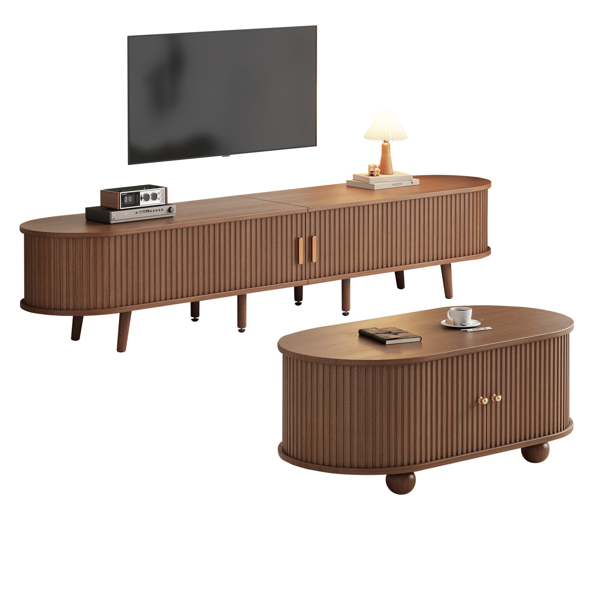 MODFU Wohnzimmer-Set TV-Schrank & Couchtisch Set, günstig online kaufen