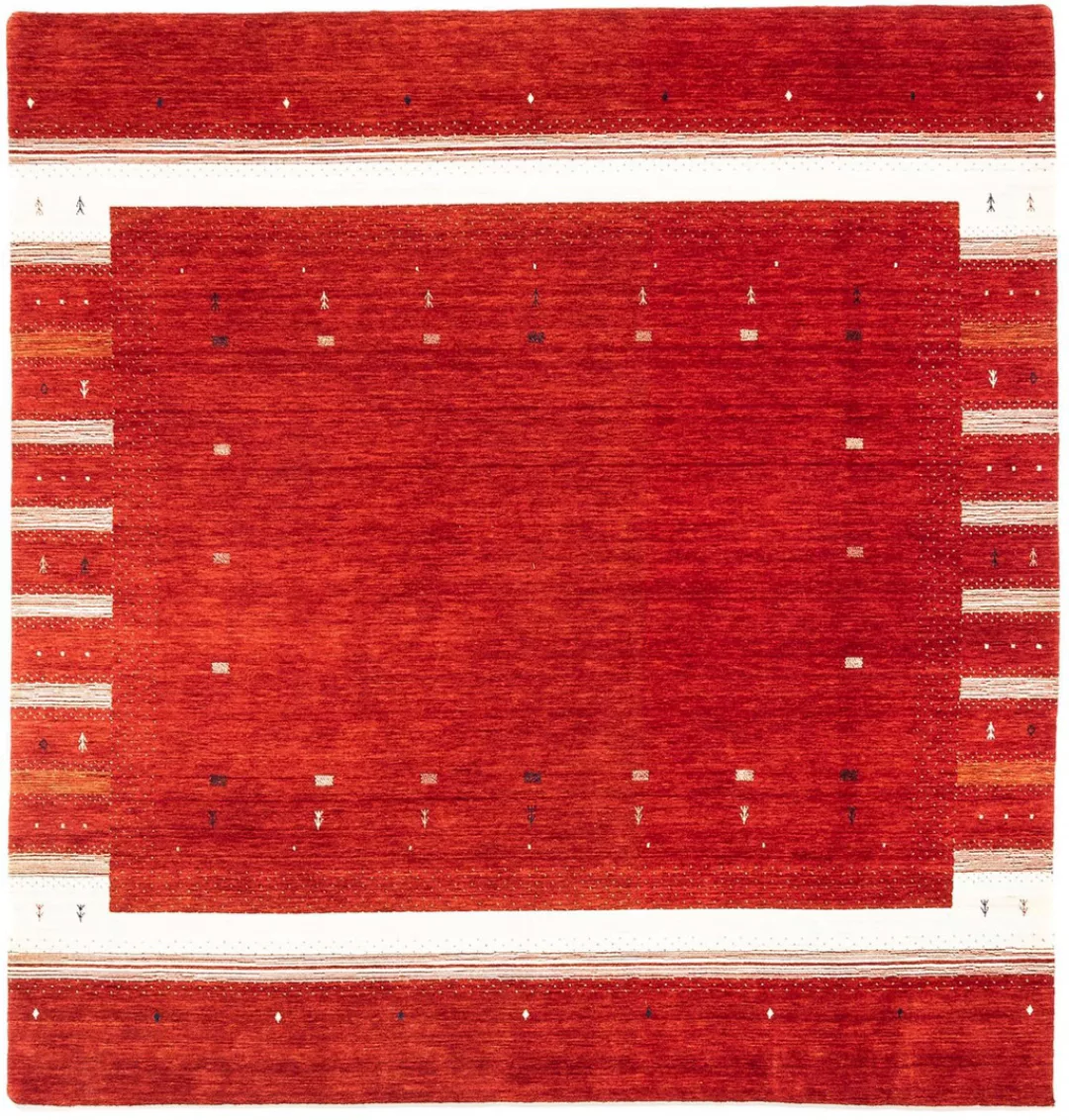 morgenland Wollteppich »Loribaft Minimal Rosso 256 x 249 cm«, quadratisch, günstig online kaufen