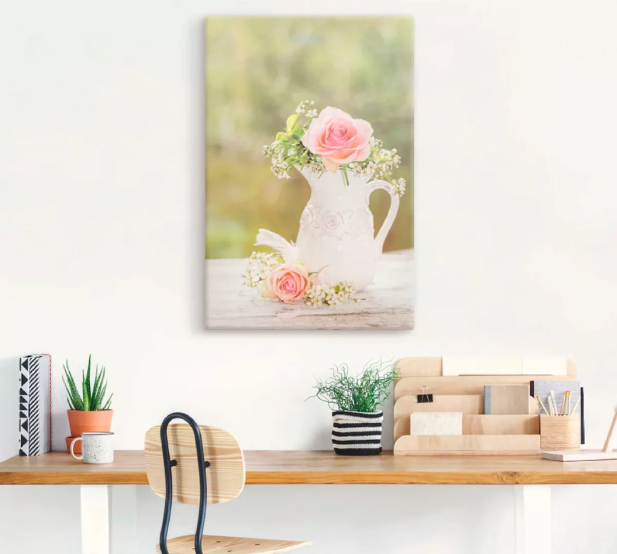Artland Wandbild "Vintage Rosen in Vase", Blumen, (1 St.), als Alubild, Out günstig online kaufen