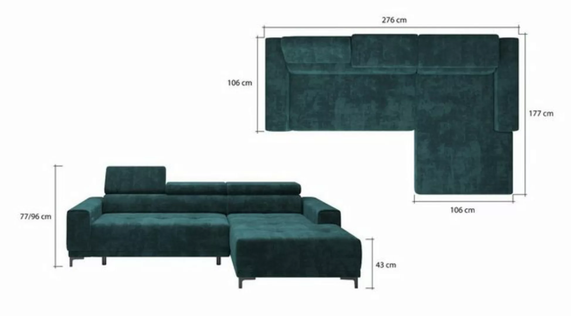 JVmoebel Ecksofa, Designer Stoff L Form Couch Wohnlandschaft Ecksofa Sofa M günstig online kaufen