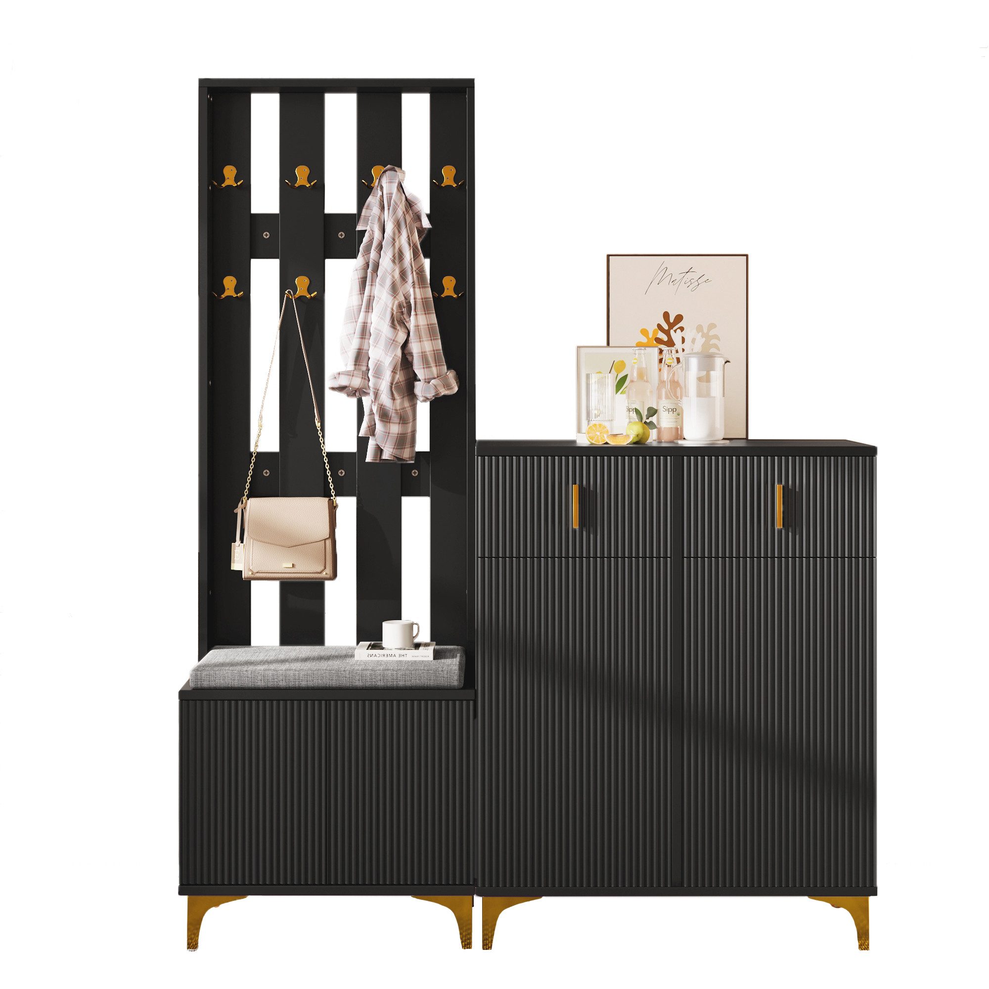 Merax Garderoben-Set Dolly, (Garderobenkombination, 3-St., Garderobenfront günstig online kaufen