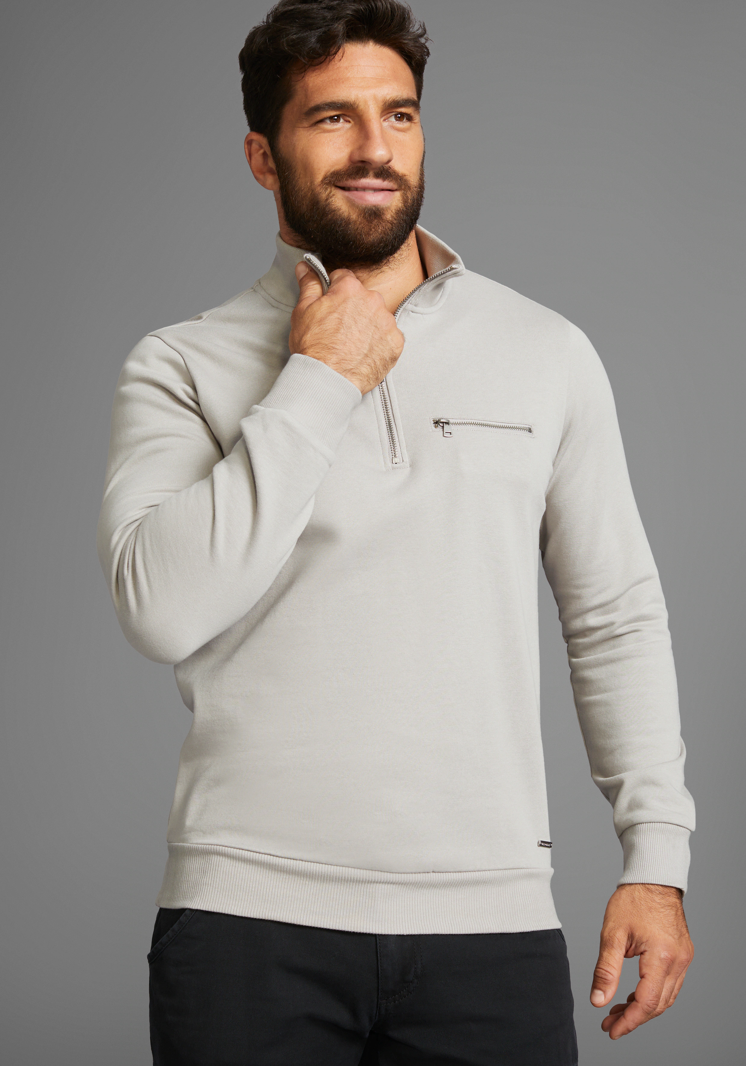 Bruno Banani Sweatshirt, mit Troyer Kragen günstig online kaufen