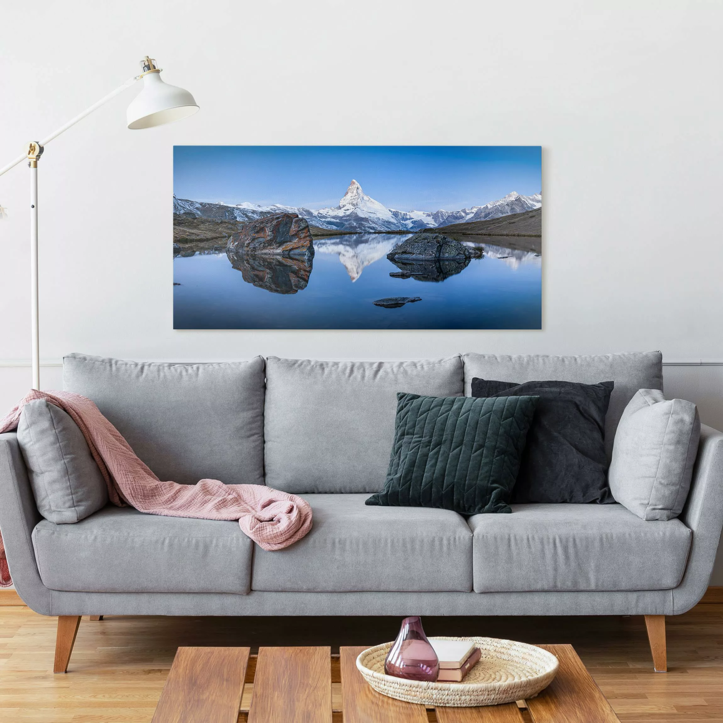 Leinwandbild Stellisee vor dem Matterhorn günstig online kaufen