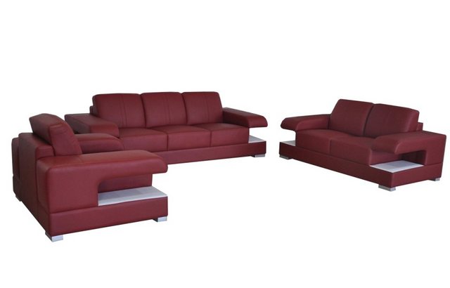 JVmoebel Sofa Ledersofa Wohnlandschaft Garnitur Design Sofagarnitur 3+2+1, günstig online kaufen