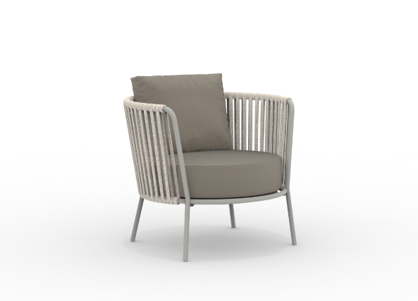 Daisy Rope Outdoor Lounge Sessel - rostfreier Stahl schlamm, taupe günstig online kaufen