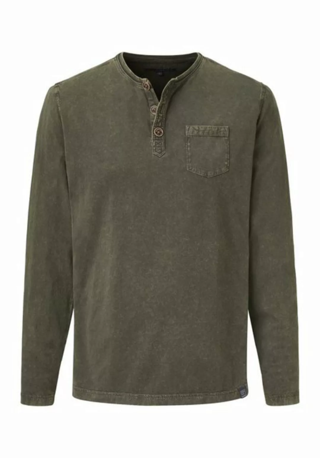 Paddock's Langarmshirt (1-tlg) Henley Langarmshirt mit Knöpfen günstig online kaufen