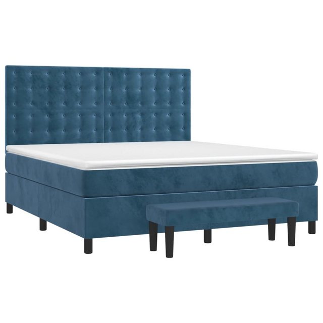 vidaXL Boxspringbett Boxspringbett mit Matratze und Fusshocker Samt (160 x günstig online kaufen