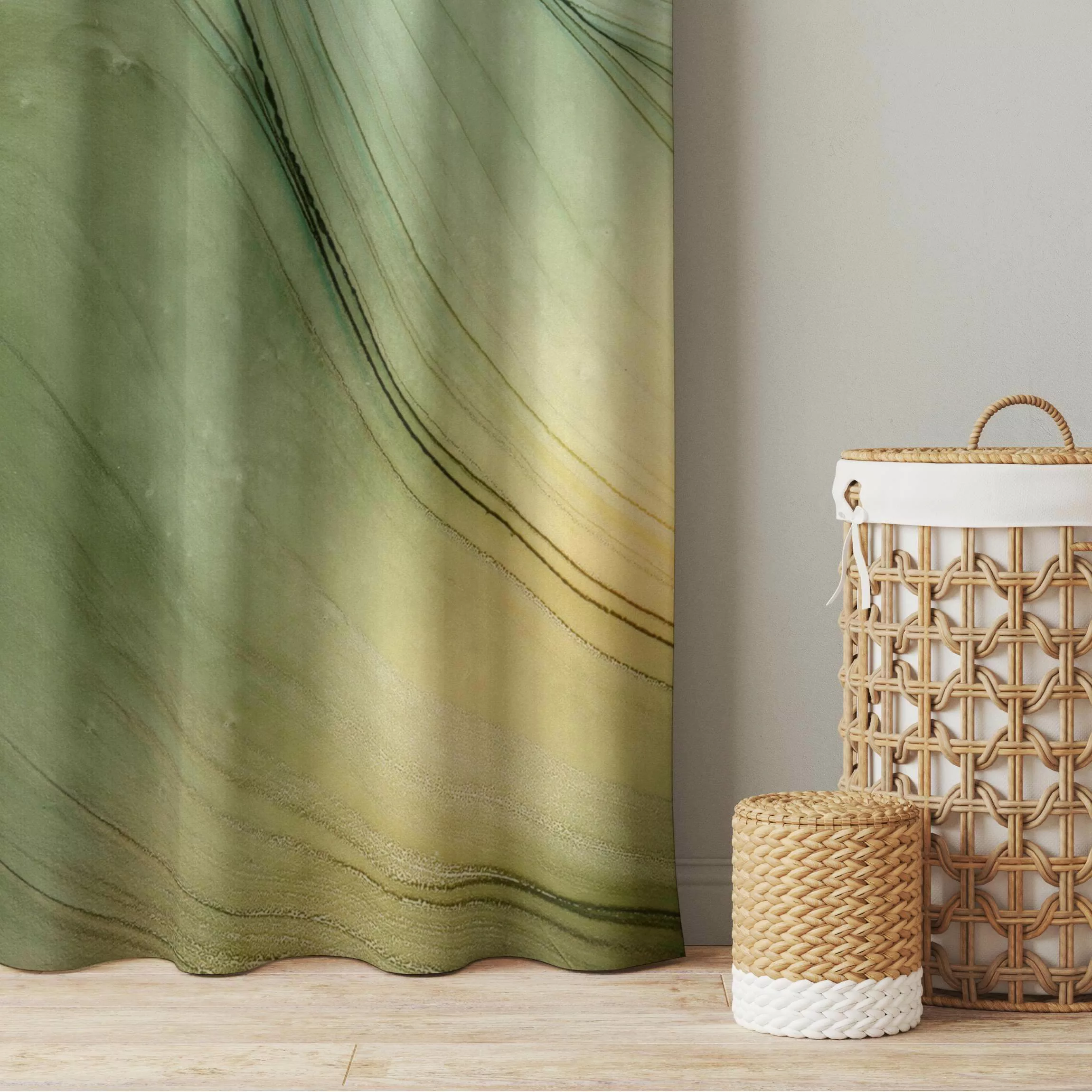 Vorhang Meliertes Grün mit Honig günstig online kaufen