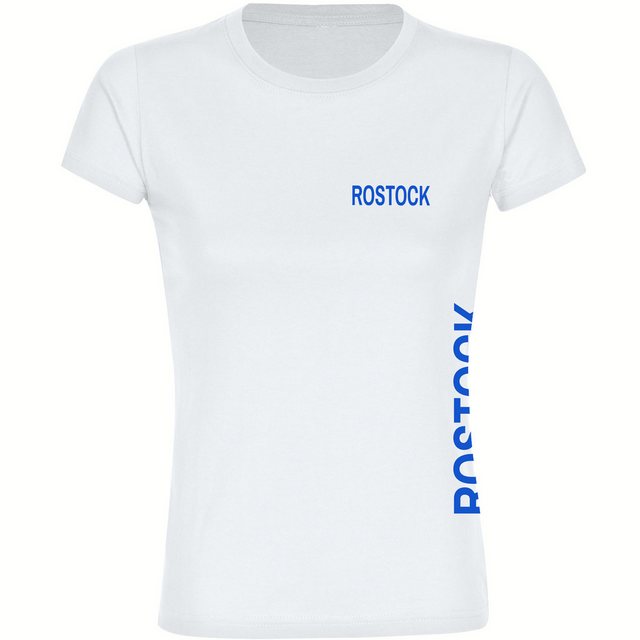 multifanshop T-Shirt Damen Rostock - Brust & Seite - Frauen günstig online kaufen