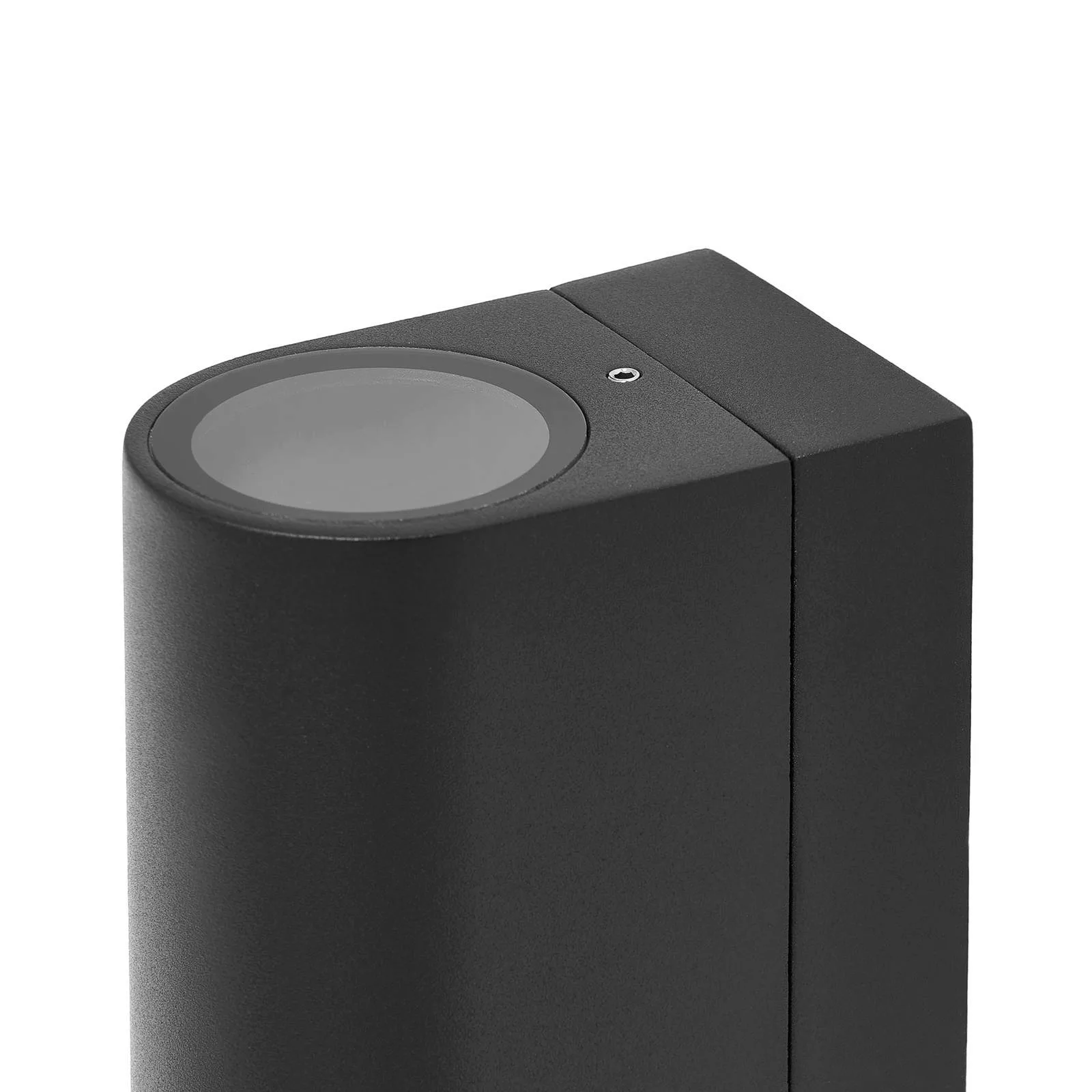 Prios Außenwandleuchte Tetje, schwarz, rund, Sensor günstig online kaufen