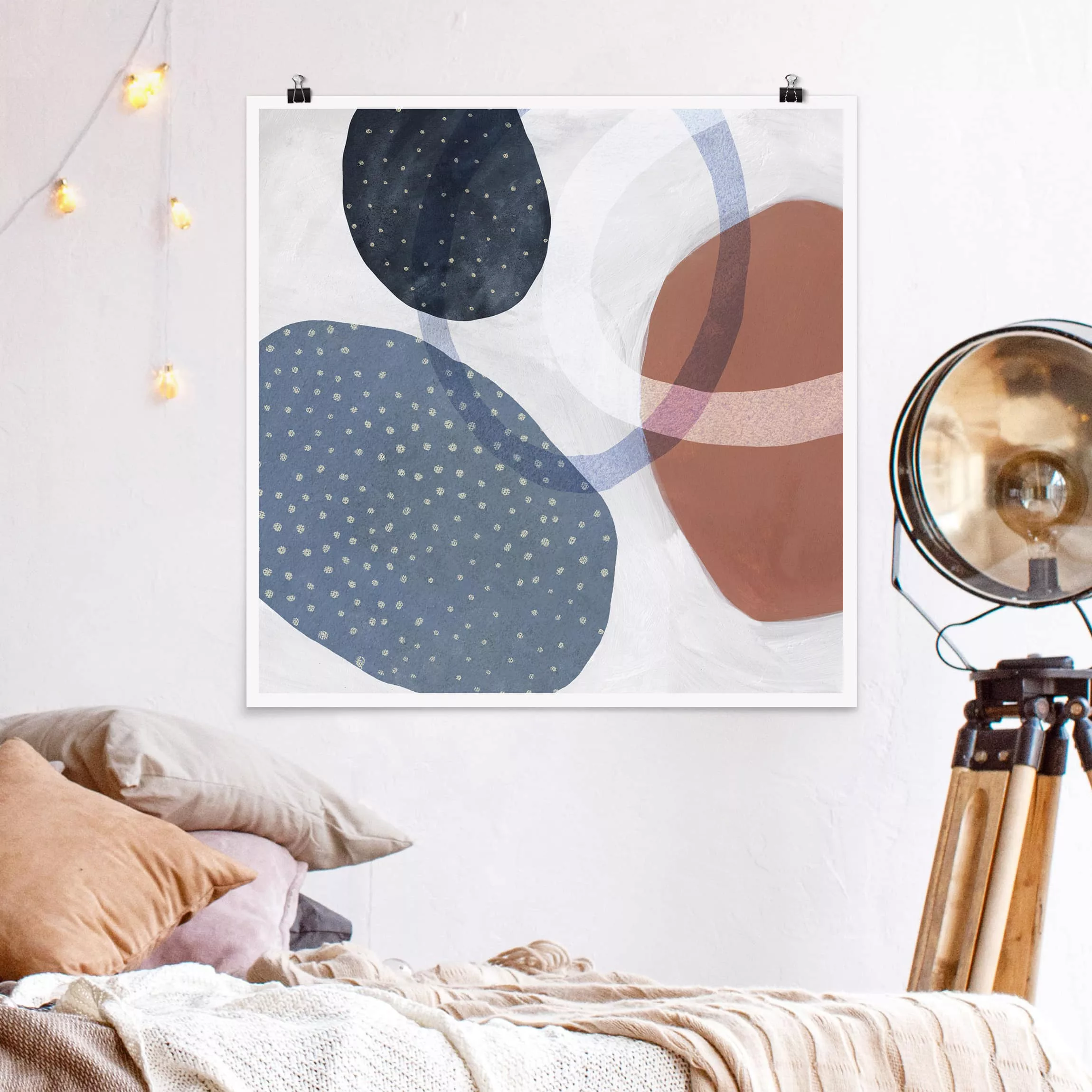 Poster Abstrakt - Quadrat Orbit mit Punkten I günstig online kaufen