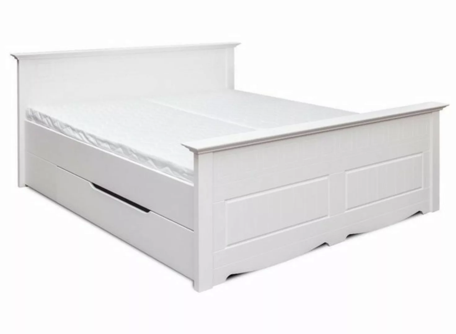 JVmoebel Bett Bett Polster Design Holzbetten Doppel Betten Weiß 180x200 Lan günstig online kaufen