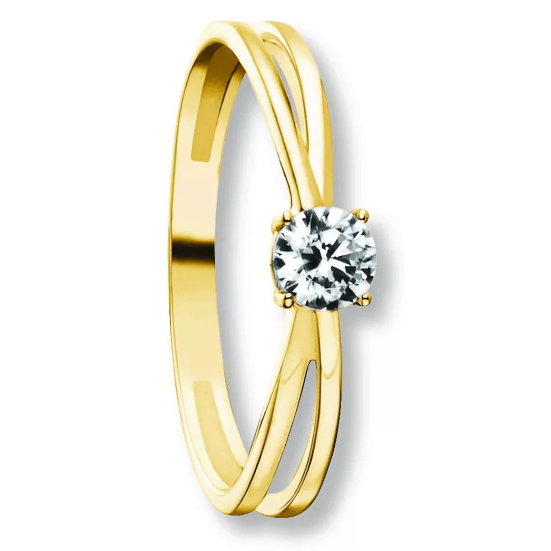 ONE ELEMENT Goldring "Zirkonia Ring aus 333 Gelbgold", Damen Gold Schmuck günstig online kaufen
