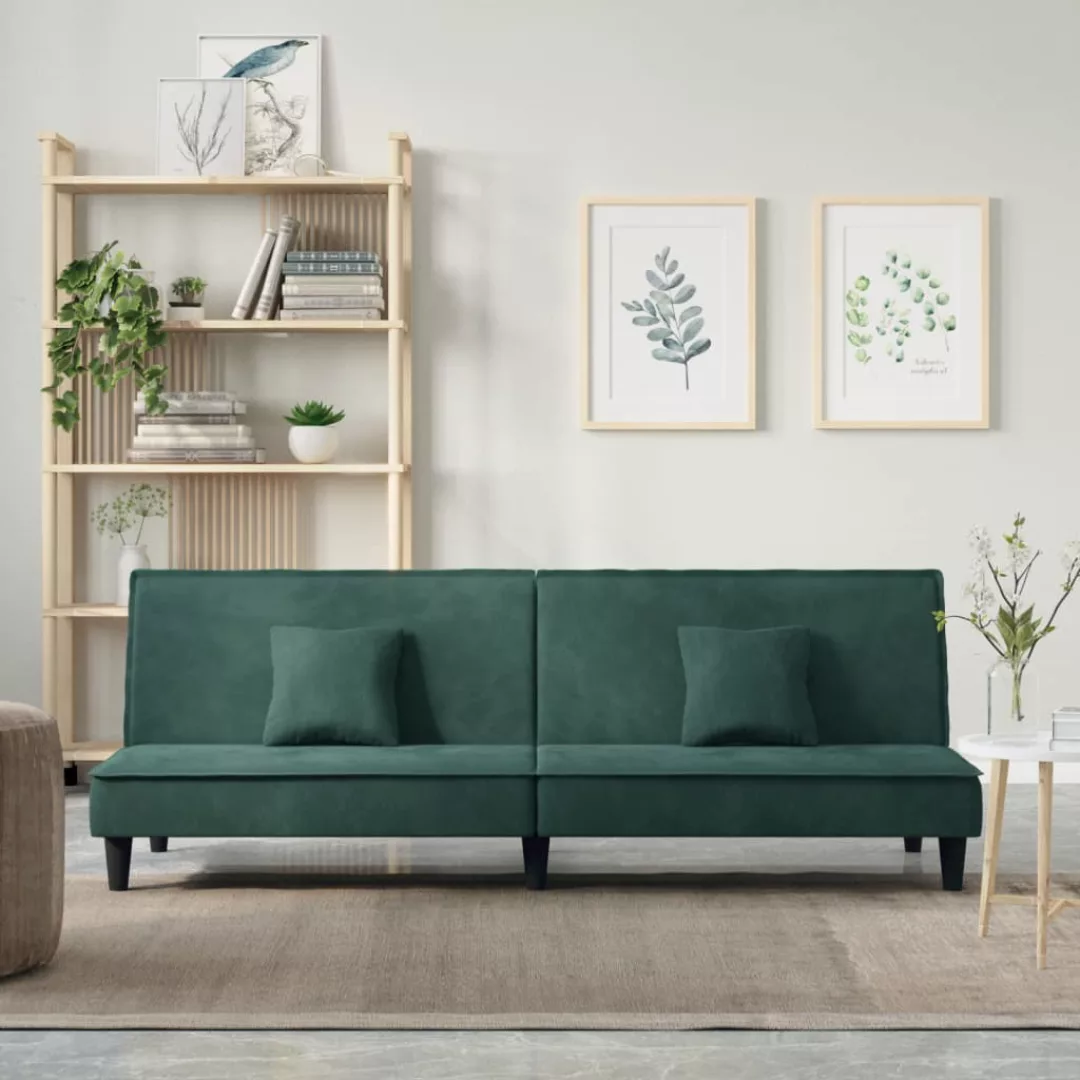 vidaXL Sofa Schlafsofa Dunkelgrün Samt günstig online kaufen