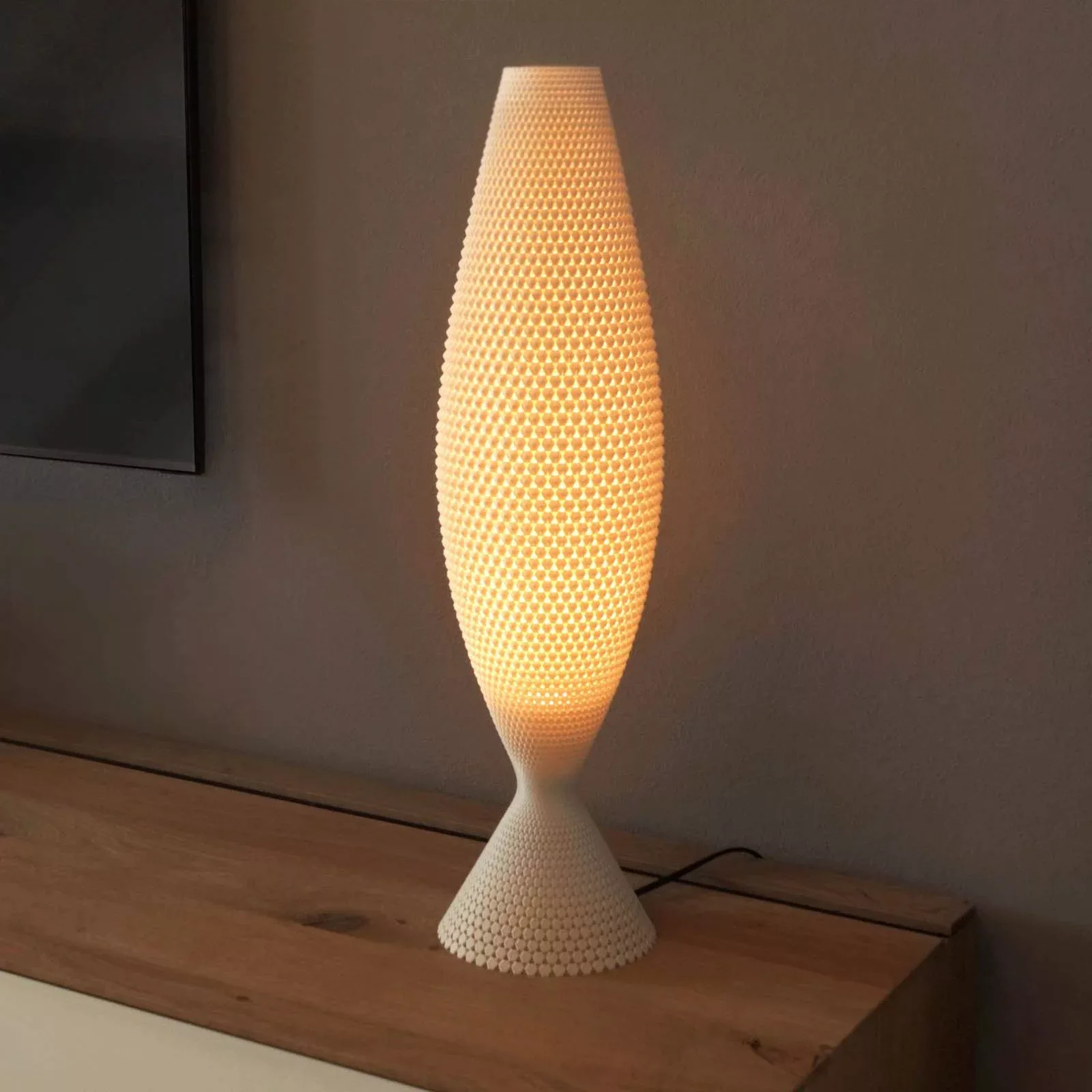 Tischlampe Diamant aus Biomaterial, linen, 65 cm günstig online kaufen