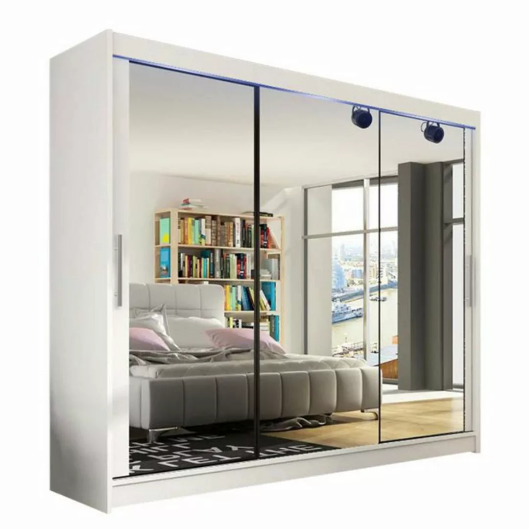 MIRJAN24 Kleiderschrank Aston III (mit Schiebetüren und Spiegel) 250x215x58 günstig online kaufen