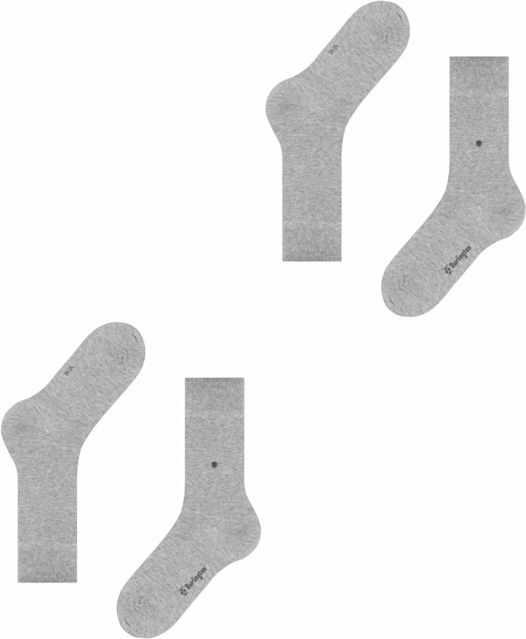 Burlington 2-er Set Socken Grau mit Argyle-Muster günstig online kaufen