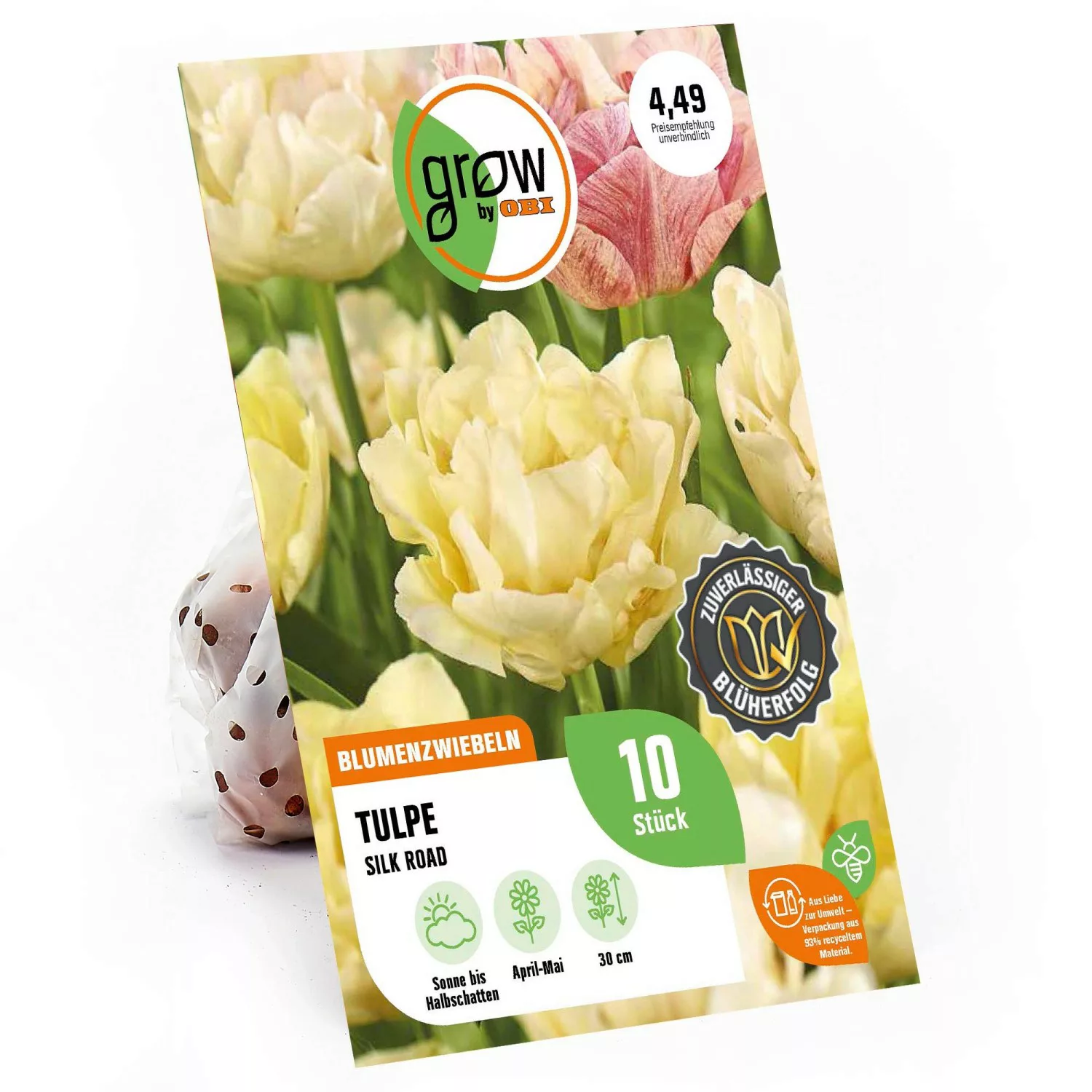 GROW by OBI Pfingstrosen-Tulpe Silk Road Weiß 30 cm Tulipa günstig online kaufen