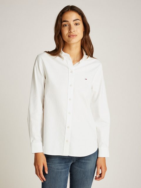 Tommy Jeans Hemdbluse TJW REG OXFORD SHIRT mit Logostickerei günstig online kaufen