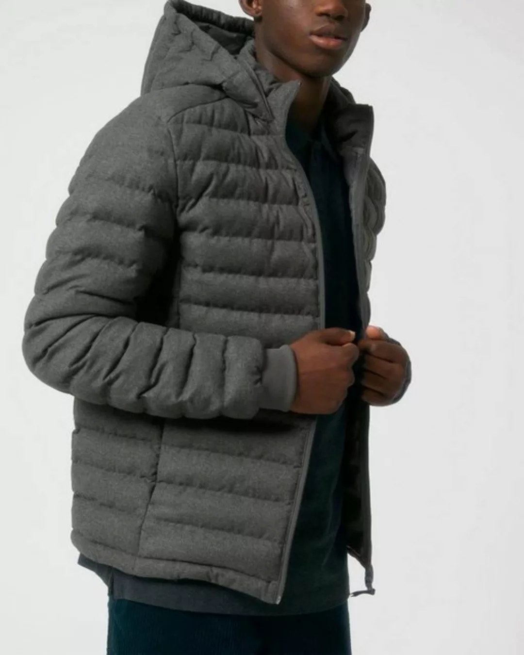 YTWOO Steppjacke Herren Steppjacke im Woll-Look, komplett aus recycelten Ma günstig online kaufen