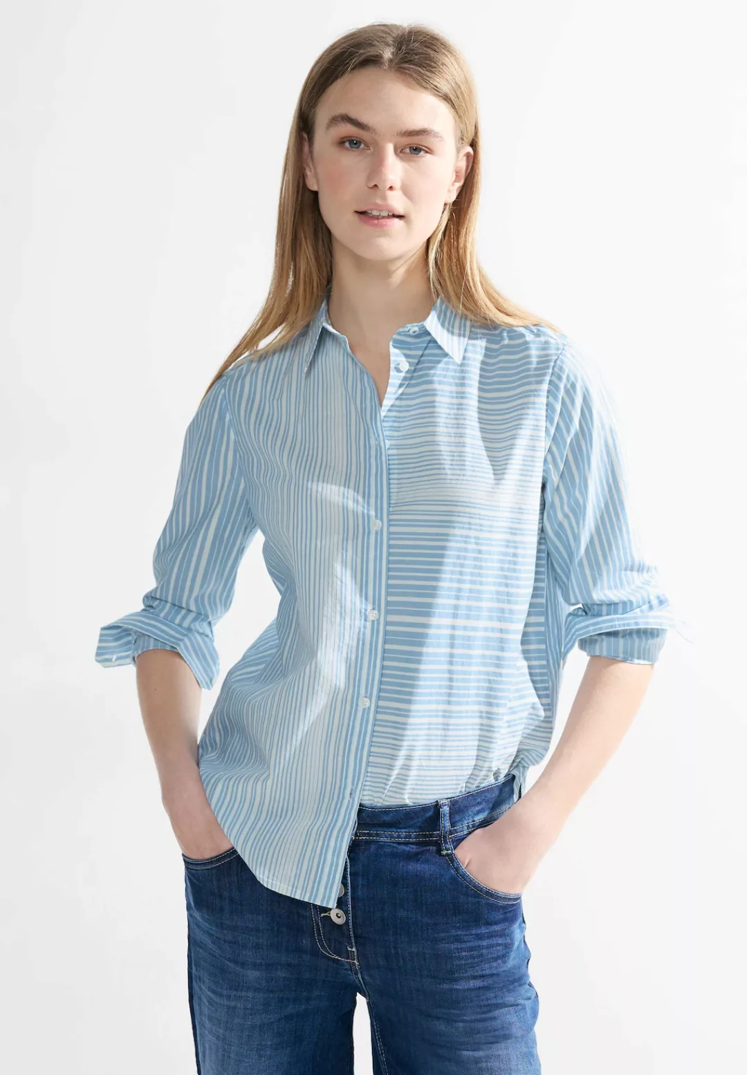 Cecil Hemdbluse Cecil / Da. Bluse / Stripe Mix Blouse günstig online kaufen