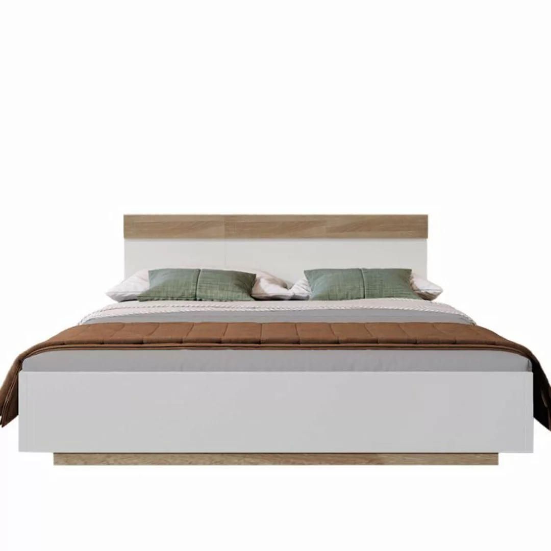 Welikera Holzbett Doppelbett,Holzbett Schwebebett,Flachbett mit Kopfteil,Be günstig online kaufen