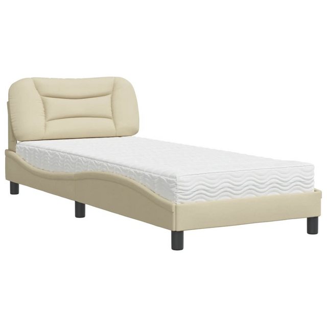 vidaXL Bett Bett mit Matratze Creme 80x200 cm Stoff günstig online kaufen