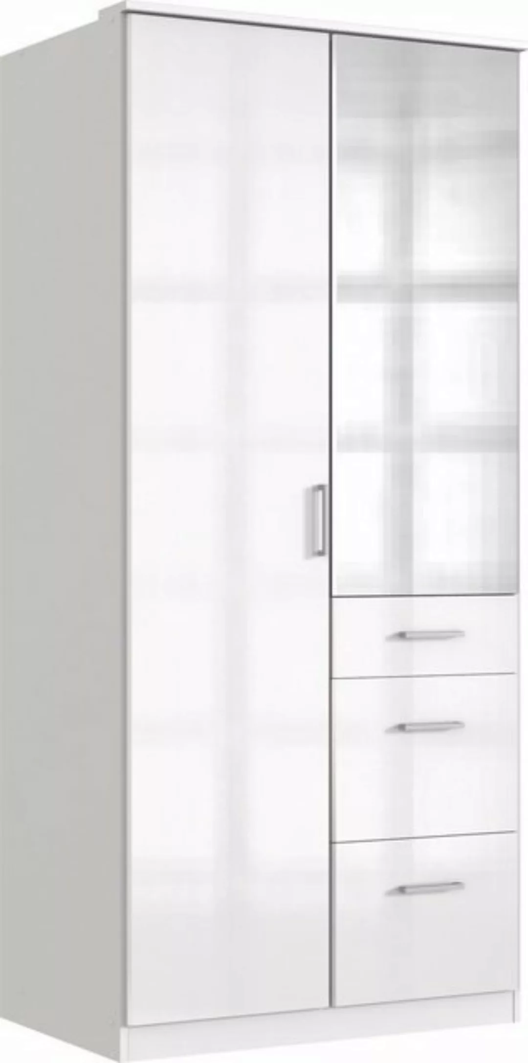 freiraum Drehtürenschrank Clack in HOCHGLANZ LACK WEISS - 91x199x58cm (BxHx günstig online kaufen