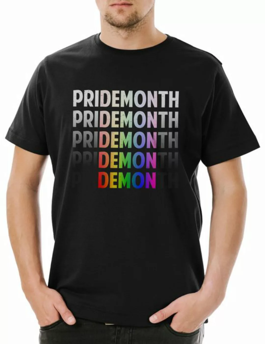 Urban Backwoods Print-Shirt Pridemonth Herren T-Shirt Gay Pride Month Demon günstig online kaufen