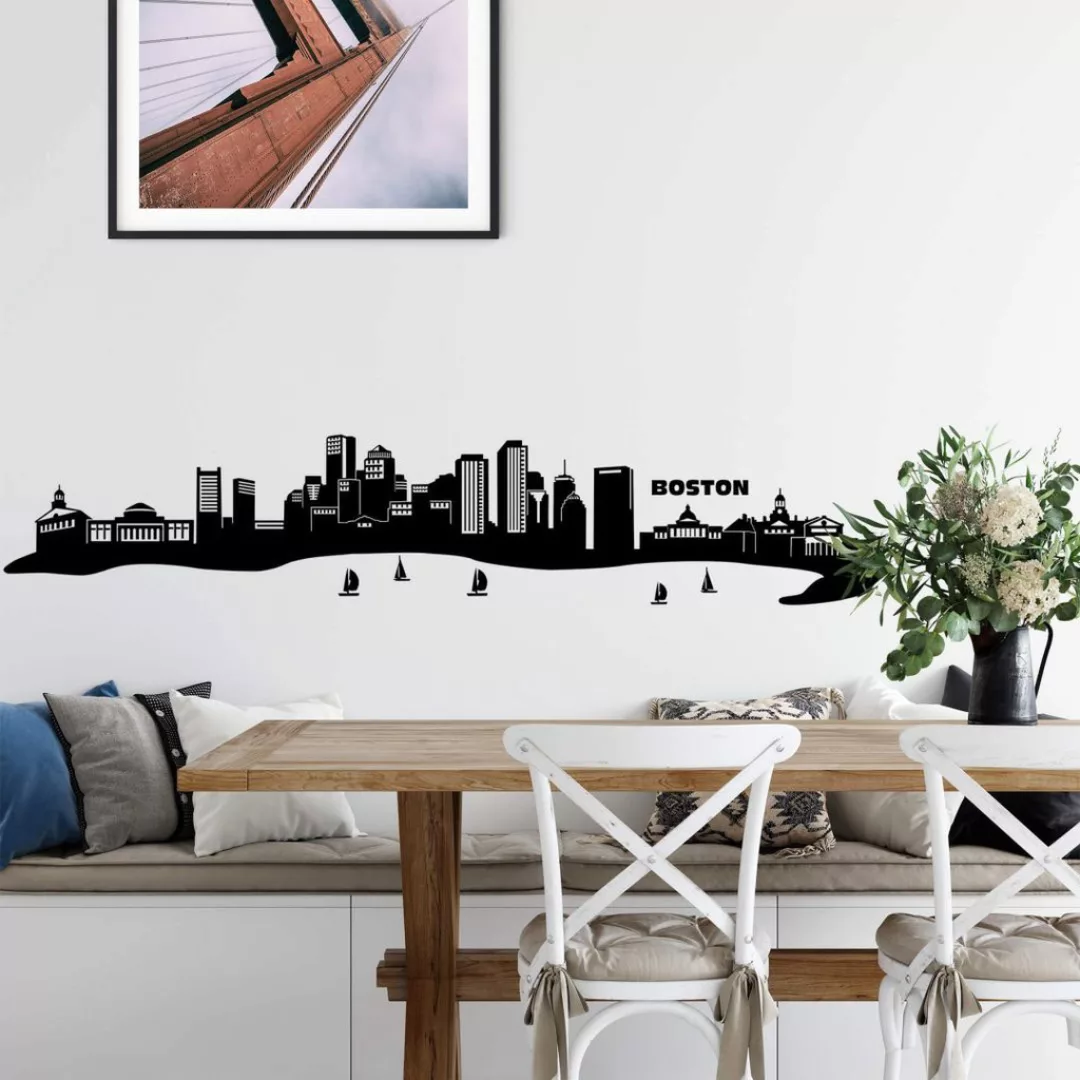 Wall-Art Wandtattoo »XXL Stadt Skyline Boston 120cm«, (1 St.), selbstkleben günstig online kaufen
