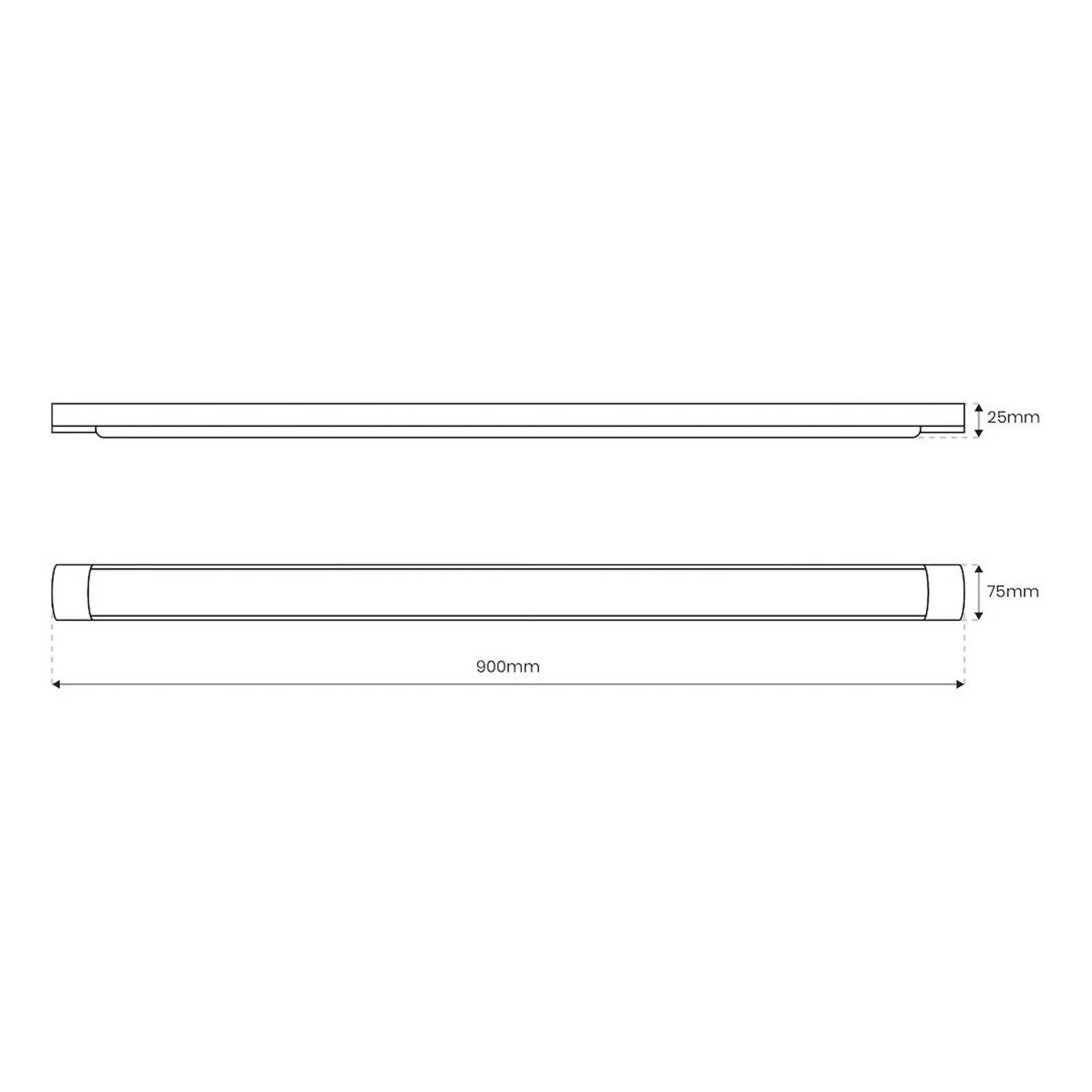 LED-Deckenleuchte Batten, Länge 90 cm, Alu, weiß, 4.000 K günstig online kaufen