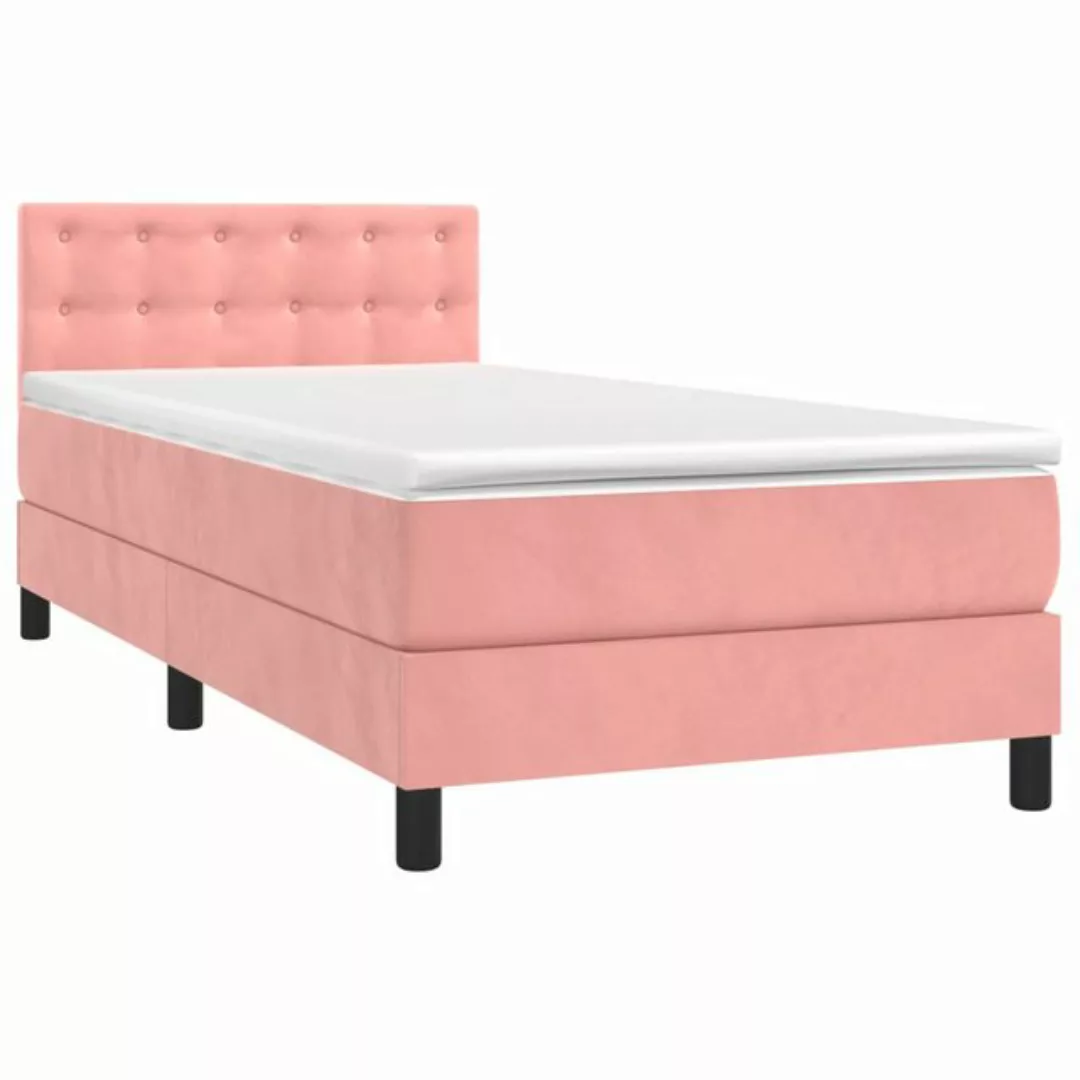 vidaXL Bett Boxspringbett mit Matratze Rosa 80x200 cm Samt günstig online kaufen