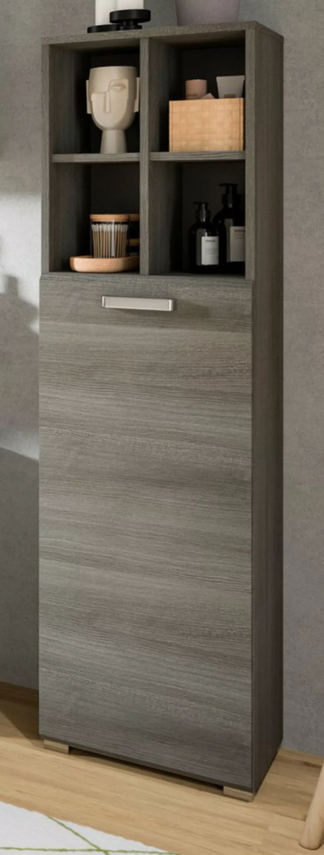 Inn.Furn Midischrank Grigio (Badschrank in Rauchsilber grau, 40 x 146 cm) m günstig online kaufen