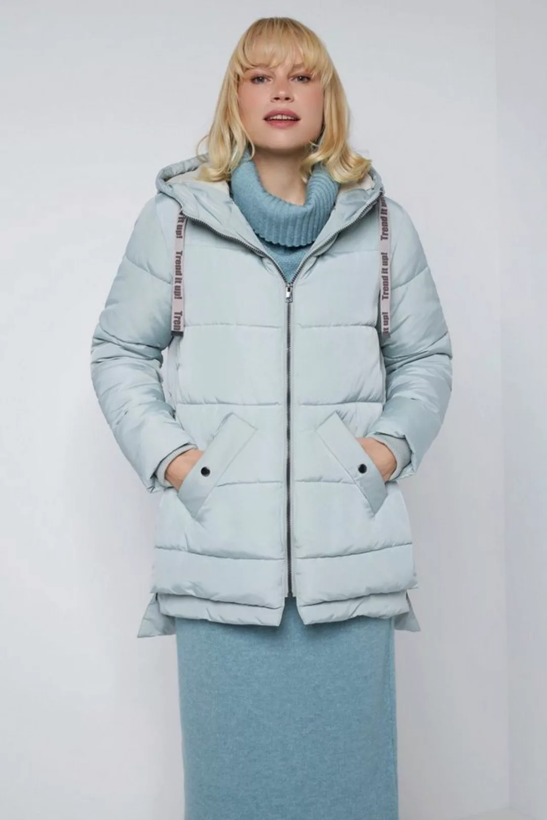 Gina Laura Steppjacke Steppjacke oversized lange Seitenzipper Kapuze günstig online kaufen