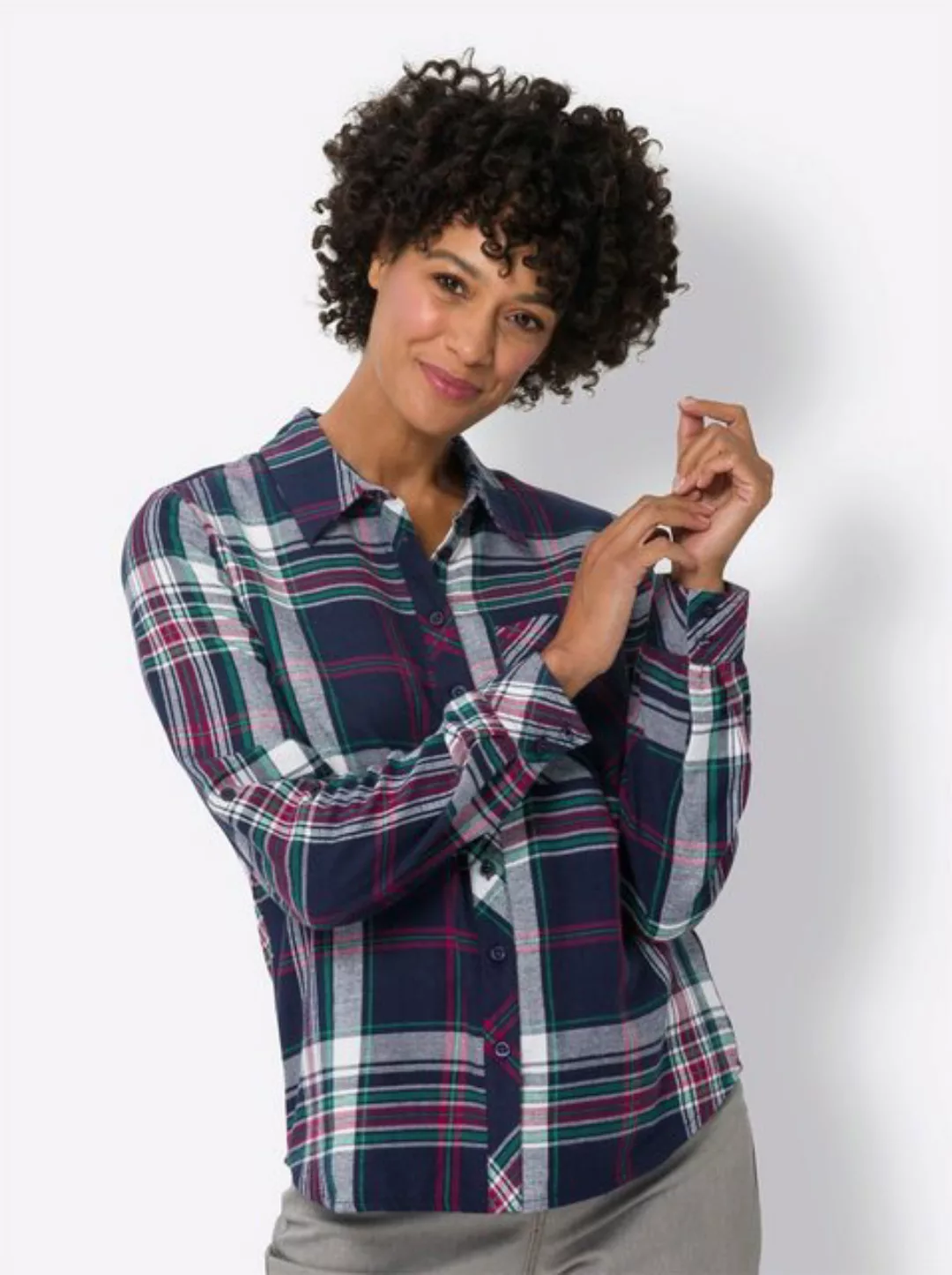 Sieh an! Klassische Bluse Flanellbluse günstig online kaufen