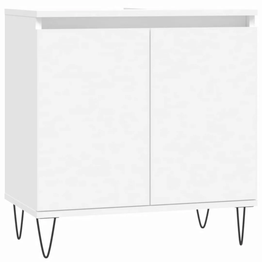 vidaXL Waschbeckenunterschrank Badezimmerschrank Weiß 58x33x60 cm Holzwerks günstig online kaufen