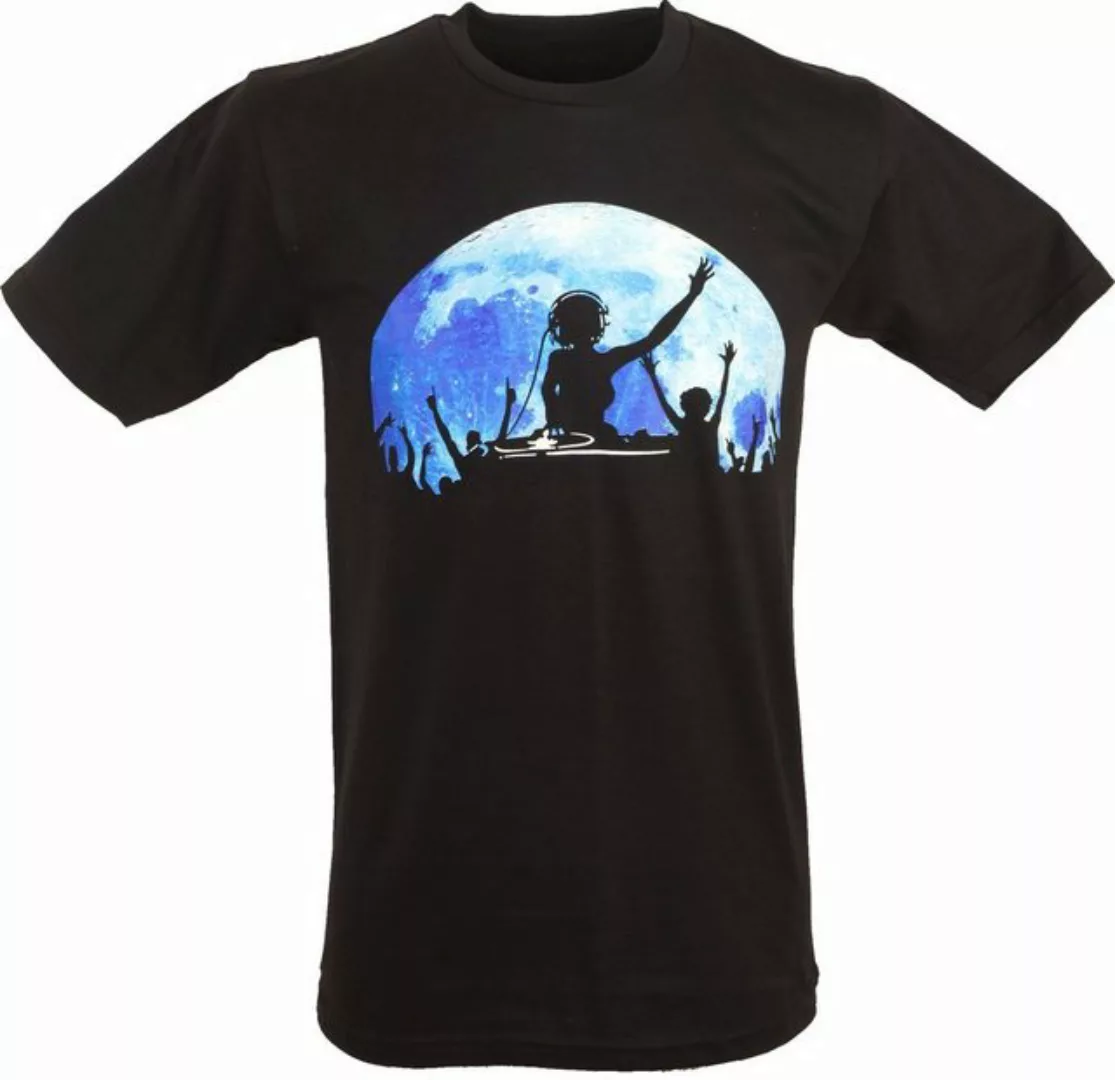 Guru-Shop T-Shirt Fun Retro Art T-Shirt `Fullmoon Party` - braun alternativ günstig online kaufen