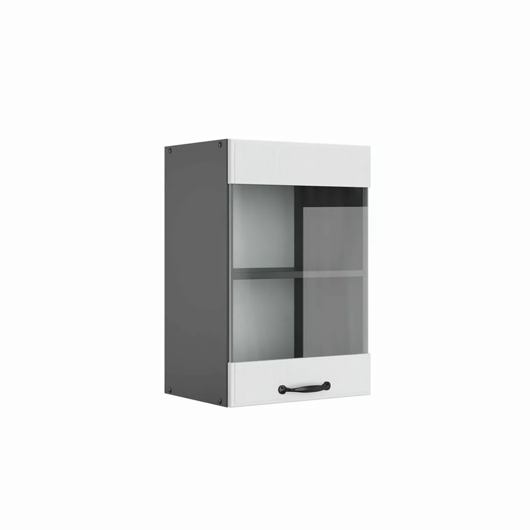 Vicco Glashängeschrank R-Line, Weiß Landhaus/Anthrazit, 40 günstig online kaufen
