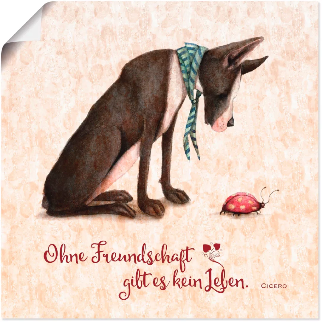 Artland Wandbild »Lebensweisheit Freundschaft«, Tiere, (1 St.), als Alubild günstig online kaufen
