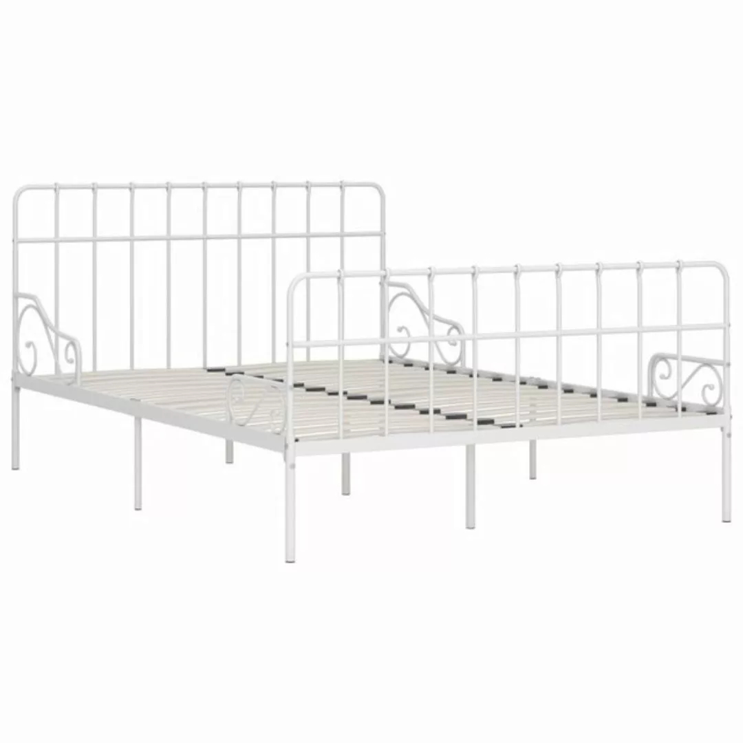 furnicato Bettgestell mit Lattenrost Weiß Metall 120×200 cm (1-tlg) günstig online kaufen