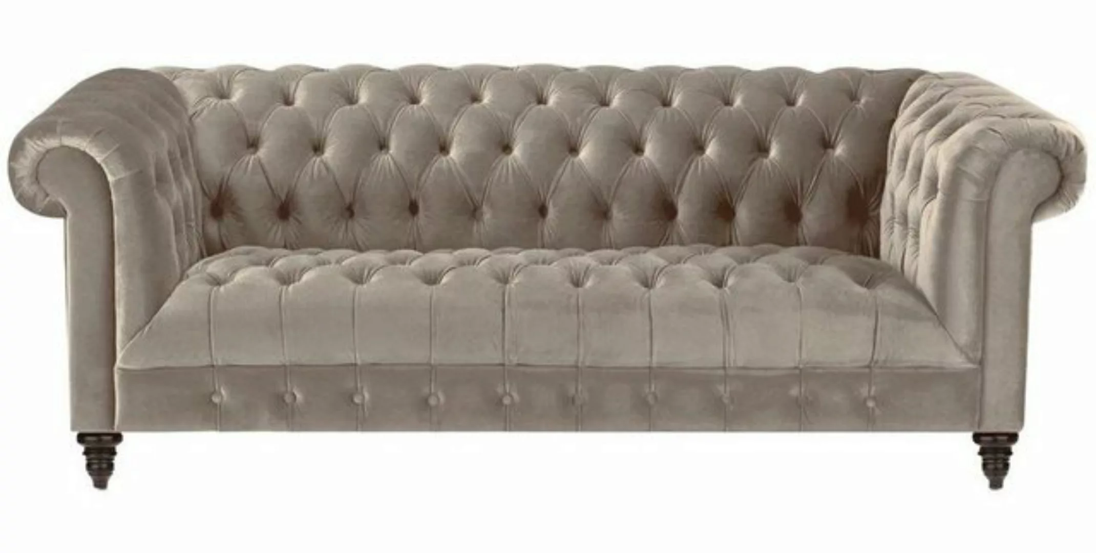 Xlmoebel Chesterfield-Sofa Beige Samt Couch Luxus Chesterfield Polster Möbe günstig online kaufen