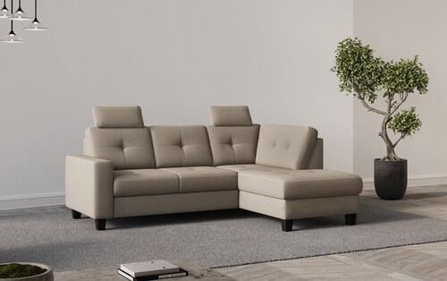Places of Style Ecksofa "Varese", Kreuznaht in beige günstig online kaufen